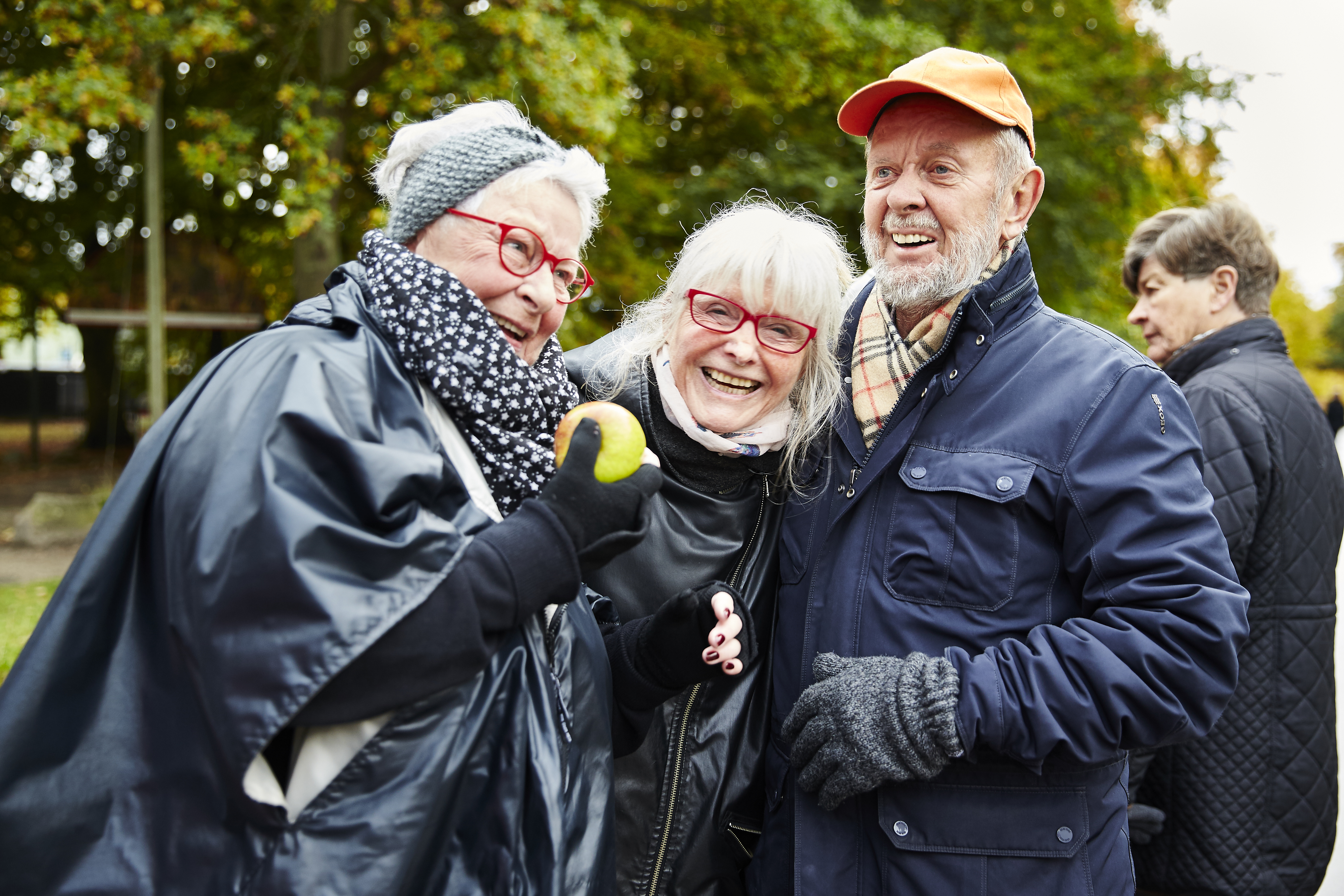 gå, vandre, efterår, Dyrhaven, Gentofte, medlemmer, kvinder, mand, kasket