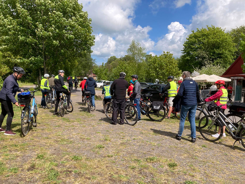Ældre Sagen Bornholms cykelgrupper fra Nexø og Rønne på fælles cykeltur.