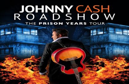 Koncertplakat for Johnny Cash Roadshow der gæster Musikteatret Holstebro