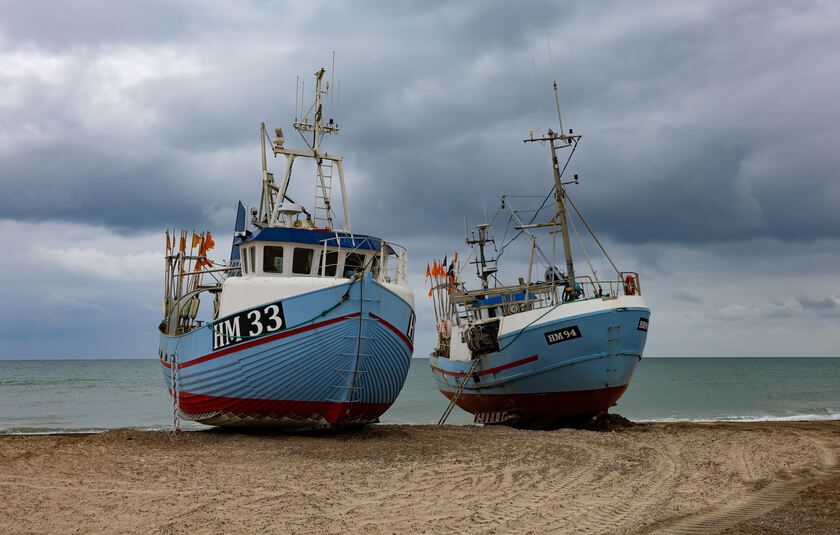 Fiskekuttere ved Vesterhavet