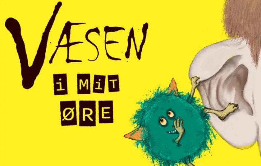 Teaterplakat for børneforestillingen Væsen i mit øre på Ishøj Teater