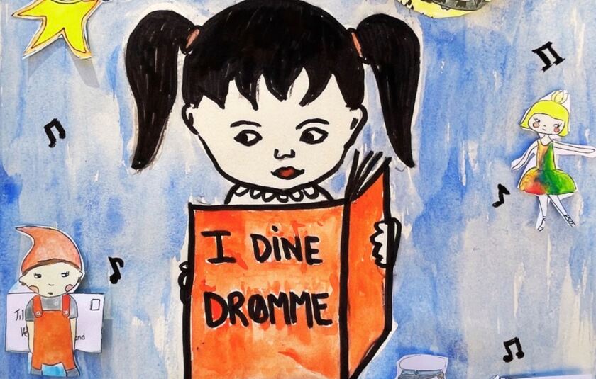 Teaterplakat for børneforestillingen I dine drømme på Ishøj Teater
