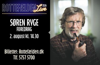 Teaterplakat - foredrag med Søren Ryge i Rottefælden i Svendborg