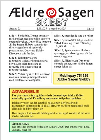 Læs lokalbladet for Ældre Sagen lokalafdeling Skibby